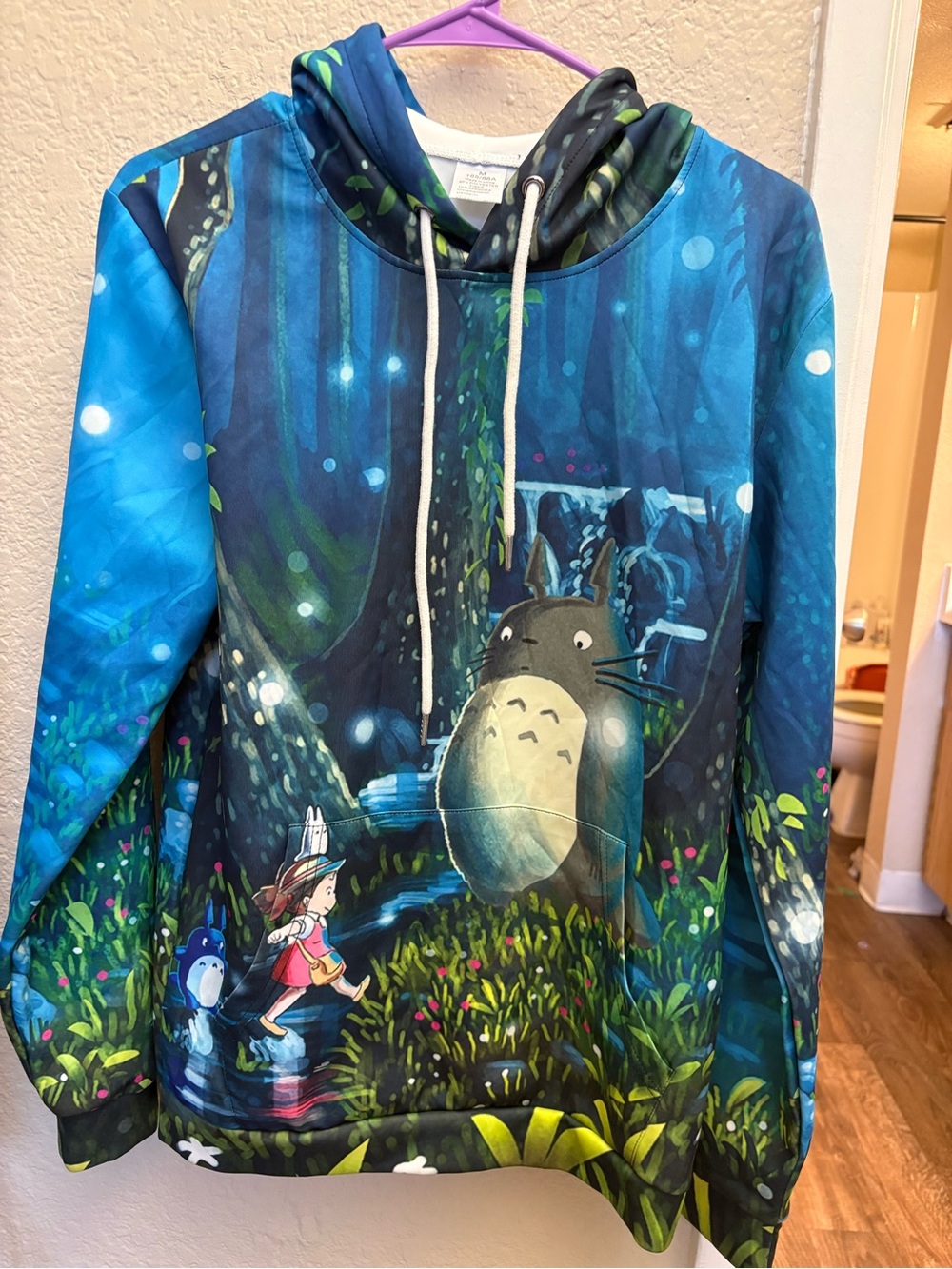 Blue Totoro Graphic Pullover Hoodie